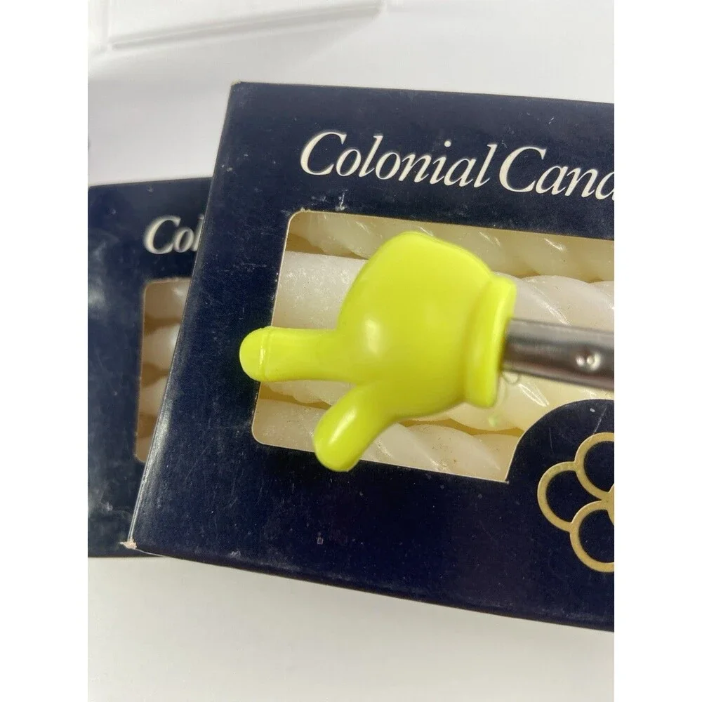 Colonial Candle Cape Cod Twist Angelabra White (3) 12ct Boxes Taper 4 1/2” Chime
